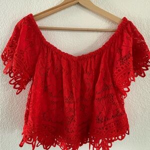 Free People Scarlet Lace Blouse